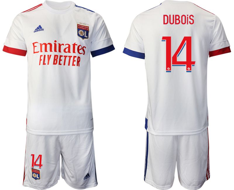 Men 2020-2021 club Lyon home #14 white Soccer Jerseys